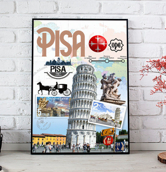 Pisa Retro Poster