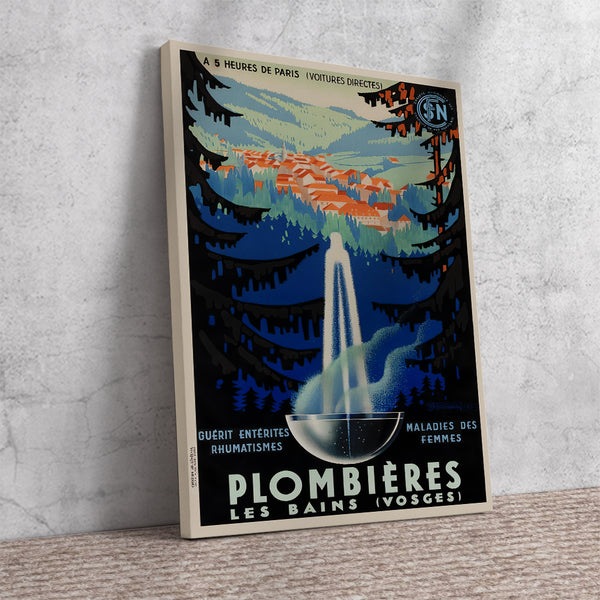 Plombieres Les Bains-Vosges- French Vintage Poster by Sénéchal Canvas