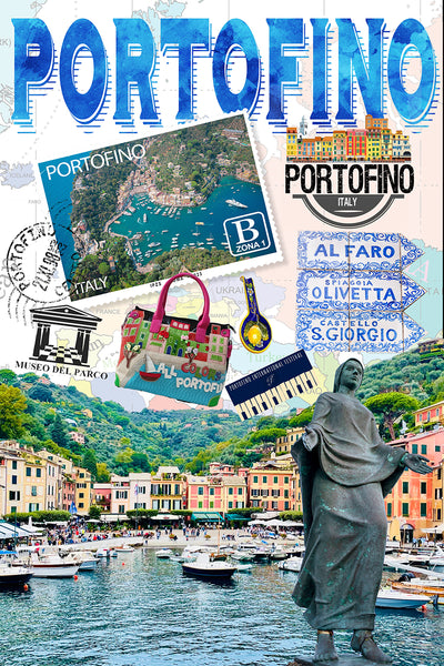 Portofino retro poster