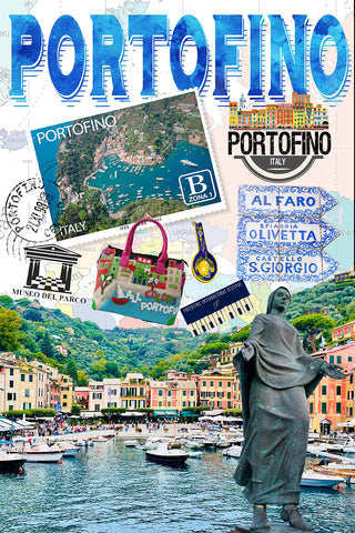 Portofino retro poster