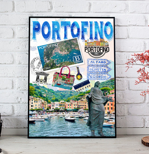 Portofino Retro Poster