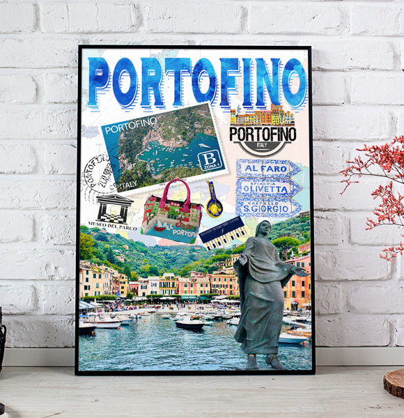 Portofino retro poster