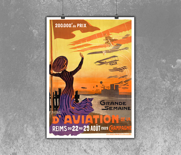 D'Aviation de la Champagne  1909 Poster