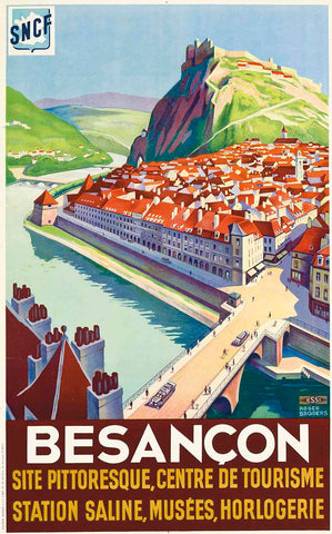 Besançon SNCF Railway Vintage Travel Poster