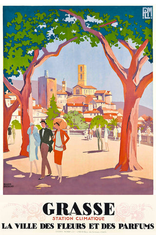 Grasse La Ville des Fleurs et des parfums Vintage Travel Poster by Broders