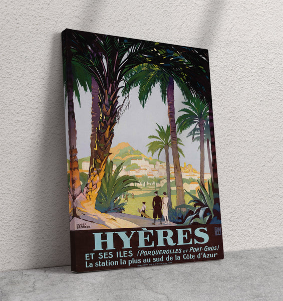 Hyeres Et Ses Iles Vintage Travel Poster by Roger Broders Canvas