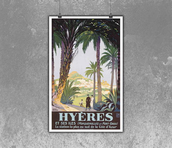 Hyeres Et Ses Iles Vintage Travel Poster by Roger Broders