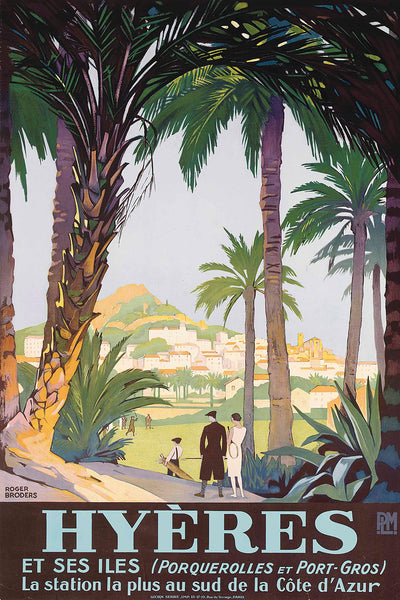 Hyeres Et Ses Iles Vintage Travel Poster by Roger Broders