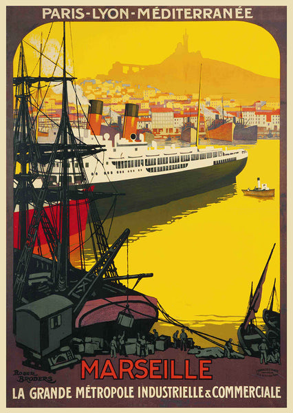 Marseille Porte de L'Afrique du Nord Transportation Poster by Roger Broders