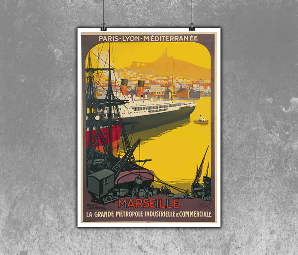 Marseille Porte de L'Afrique du Nord Transportation Poster by Roger Broders