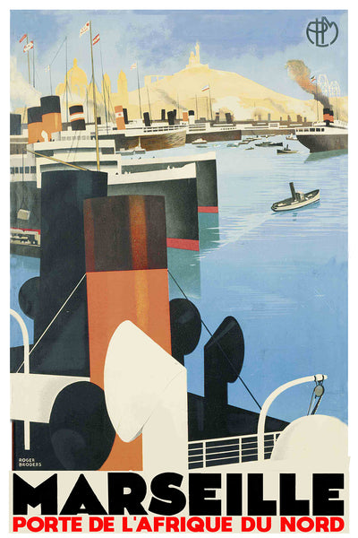 Marseille Porte de L'Afrique du Nord  Transportation Poster  by Roger Broders