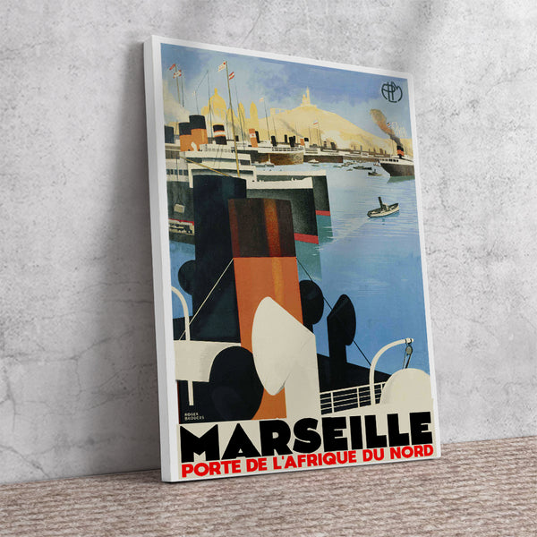 Marseille Porte de L'Afrique du Nord  Transportation Poster  by Roger Broders Canvas