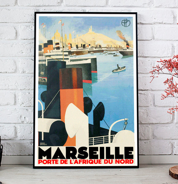 Marseille Porte de L'Afrique du Nord  Transportation Poster  by Roger Broders