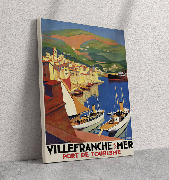 VilleFranche s/ Mer Vintage French Tourism Poster  By Broders Canvas