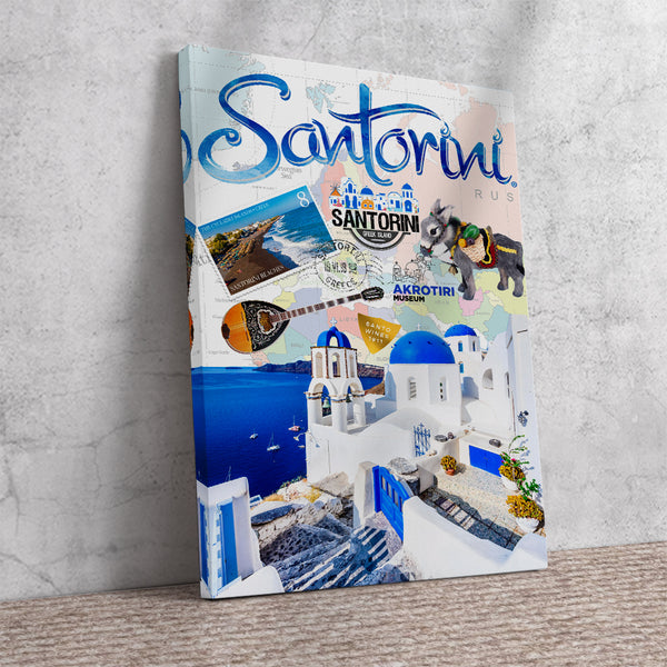 Santorini Retro Poster