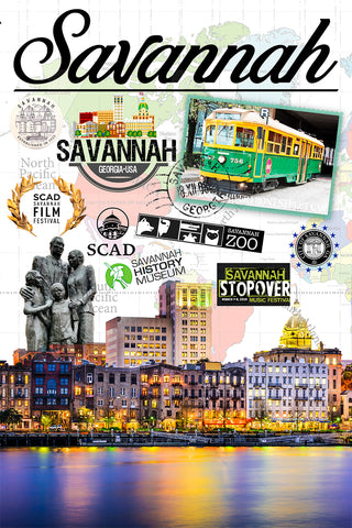 Savannah Retro Poster