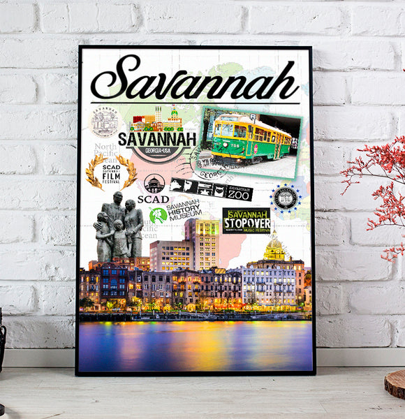 Savannah Retro Poster