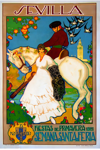 1921 Sevilla Fiestas de Primavera poster by Morell