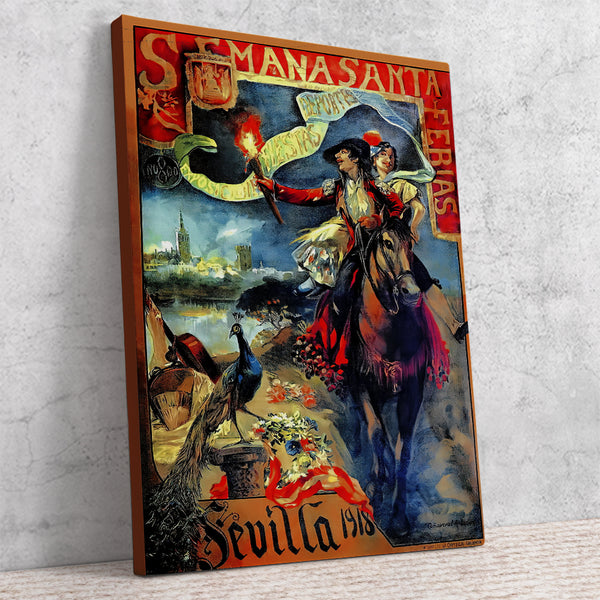 Sevilla  Festival Poster-Semana Santa Y Feria Abril 1918