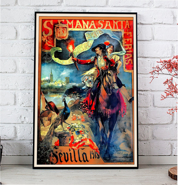 Sevilla  Festival Poster-Semana Santa Y Feria Abril 1918