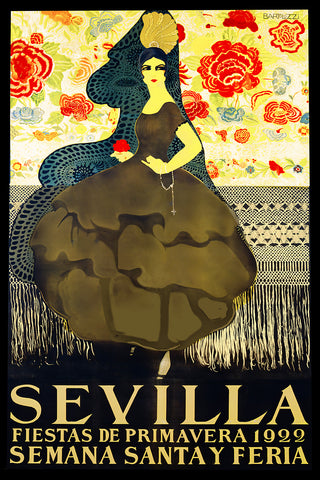 Sevilla Festival Poster-Semana Santa Y Feria de Abril 1922 Salvador Bartolozzi
