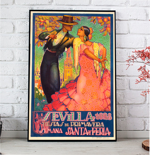 Sevilla  Festival Poster-Semana Santa Y Feria de Abril 1928