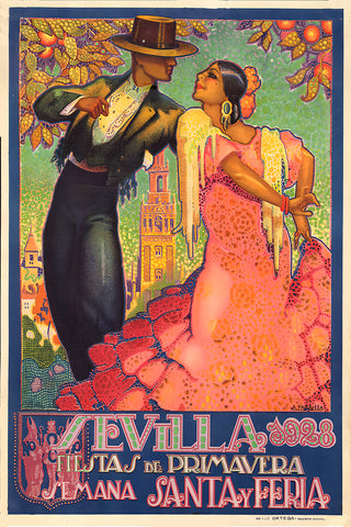 Sevilla  Festival Poster-Semana Santa Y Feria de Abril 1928