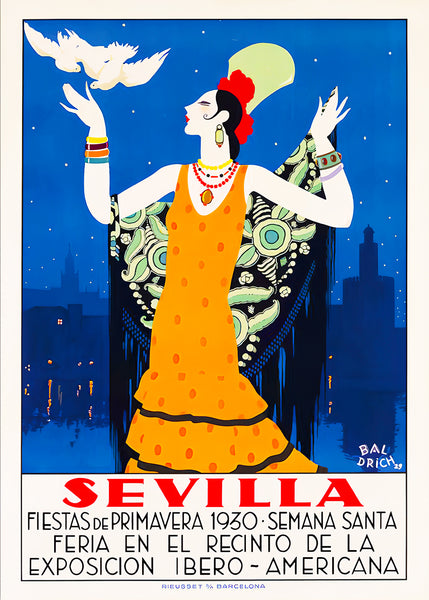 Sevilla Festival Poster Feria de Abril 1930<br>by Baldrich 1929