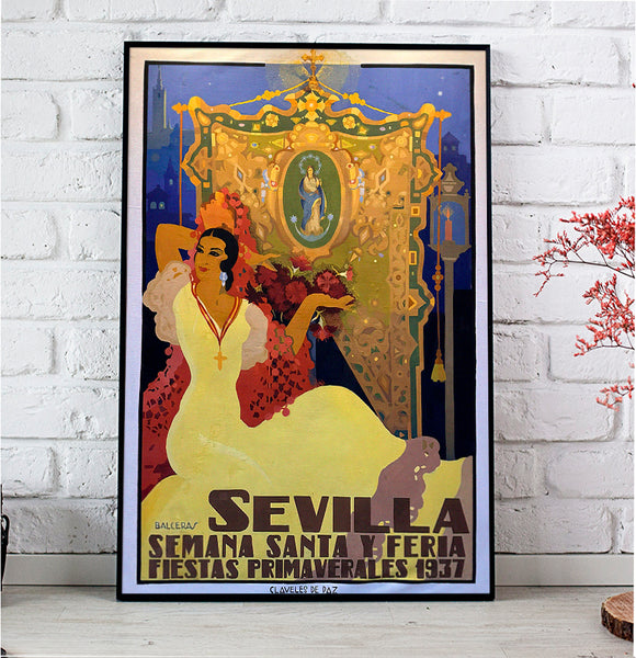 Sevilla Feria de Abril  1937 Vintage Poster  by Juan Balceras de Fuentes