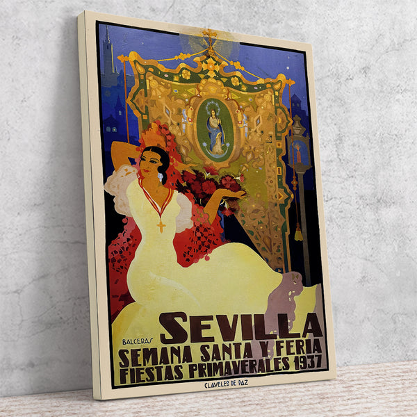 Sevilla Feria de Abril  1937 Vintage Poster  by Juan Balceras de Fuentes