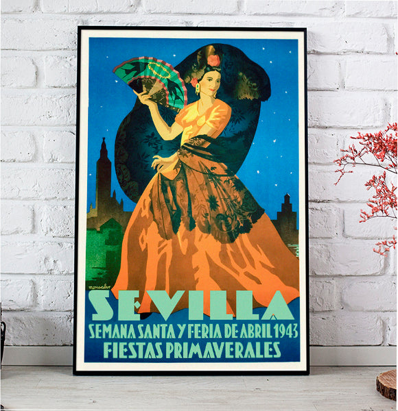 Sevilla Festival Poster Feria de Abril 1943 by Monsalve