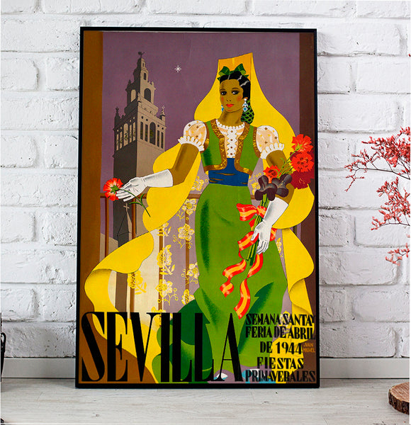 Sevilla Festival Poster-Semana Santa Y Feria de Abril 1944 by Juan Miguel Sanchez Fernandez