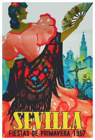 Sevilla Festival Poster-Semana Santa Y Feria de Abril 1944 by Corrida Guillarmo Bonilla