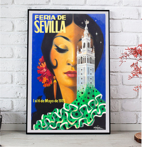 Sevilla Festival Poster Feria de Abril y Fiestas Primaverales 1952