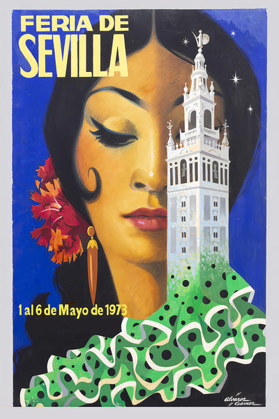 Sevilla Festival Poster Feria de Abril y Fiestas Primaverales 1952