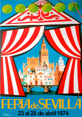 Sevilla Festival Poster-Semana Santa 1974 Vintage Travel Poster by José Álvarez Gámez