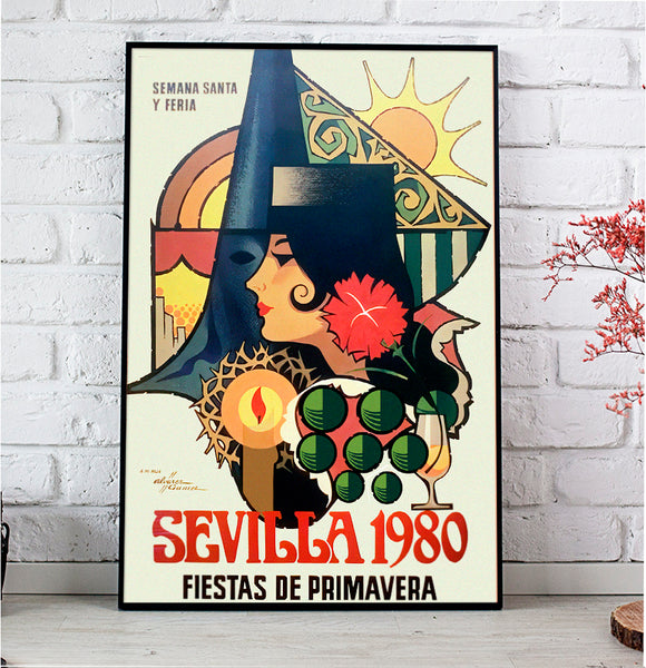 Sevilla 1980  Fiestas de Primavera Vintage poster by Alvarez Gomez