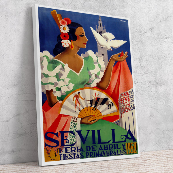 Sevilla Feria de Abril poster, Spanish Spring Festival poster  by Maireles – 1952