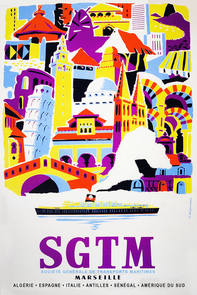 SGTM MarseilleiTransporting Poster of SGTM (Societe Generale de Transports Maritimes