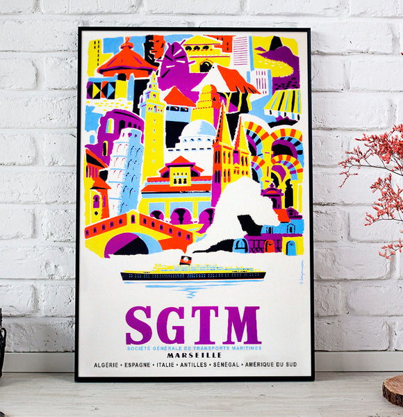 SGTM MarseilleiTransporting Poster of SGTM (Societe Generale de Transports Maritimes