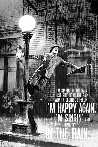 Famous Singin' in the Rain poster with its lyrics