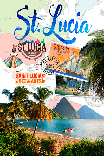 St. Lucia Retro Poster