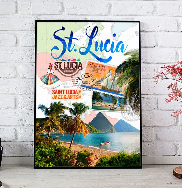 St. Lucia Retro Poster