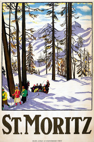 St. Moritz Travel Poster by Emile Cardinaux