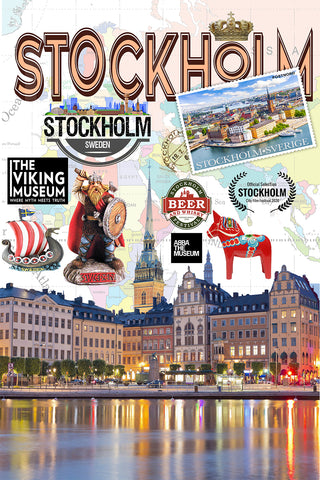 Stockholm Retro Poster