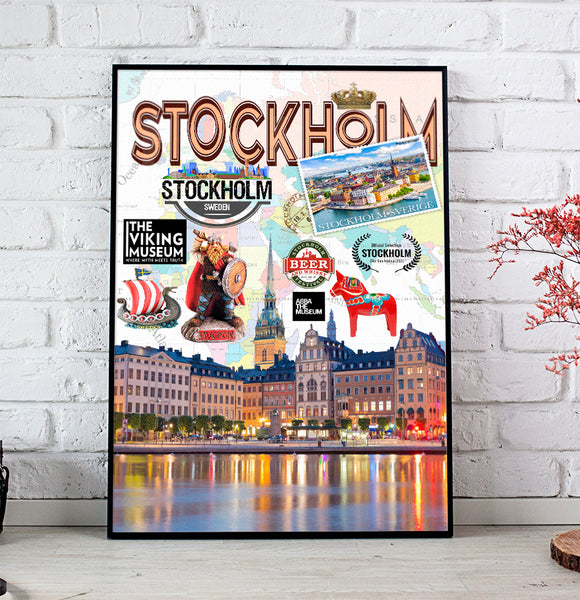 Stockholm Retro Poster