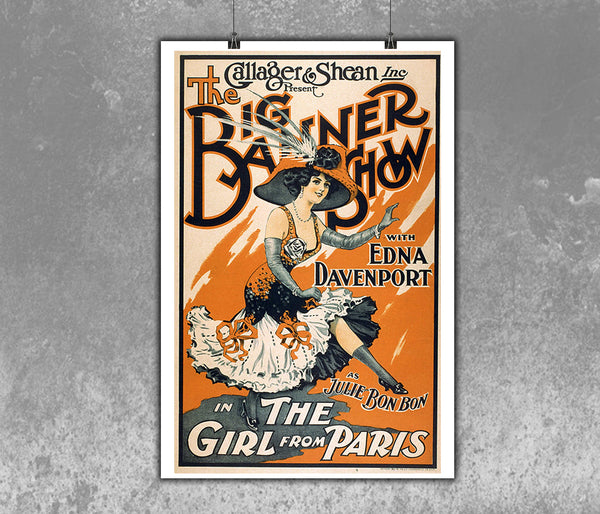 The Big Banner Show Poster  Vintage Entertainment Poster 1910