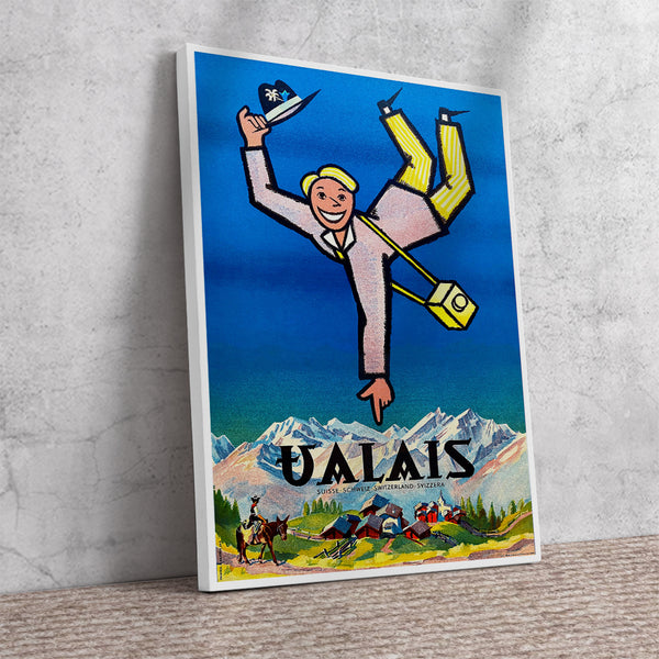 Wallis Vintage Travel Swiss Poster by  A. GUMY  year 1960s Canvas