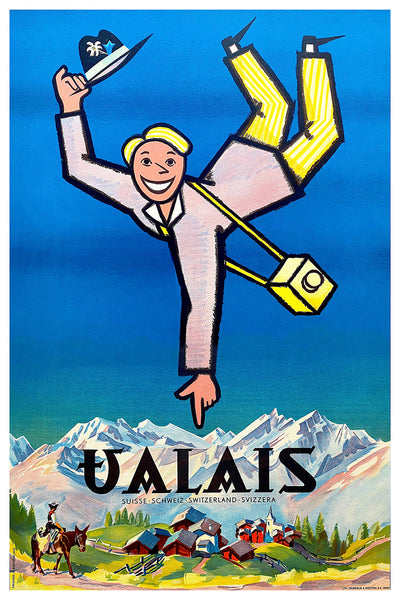 Wallis Vintage Travel Swiss Poster by  A. GUMY  year 1960s