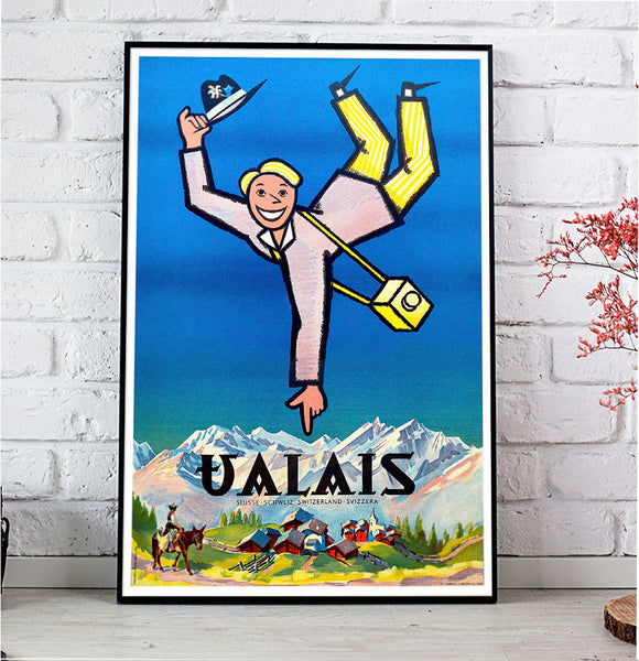 Wallis Vintage Travel Swiss Poster by  A. GUMY  year 1960s